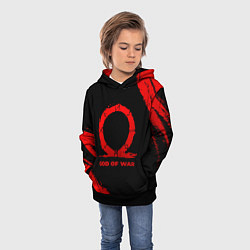 Толстовка-худи детская God of War - red gradient, цвет: 3D-черный — фото 2