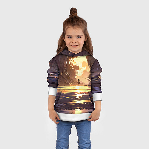 Детская толстовка Аниме под солнцем / 3D-Белый – фото 4