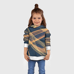 Толстовка-худи детская Световые волны, цвет: 3D-белый — фото 2