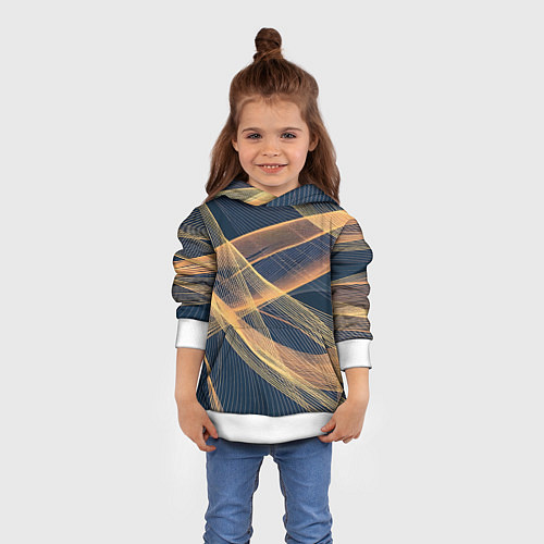 Детская толстовка Световые волны / 3D-Белый – фото 4