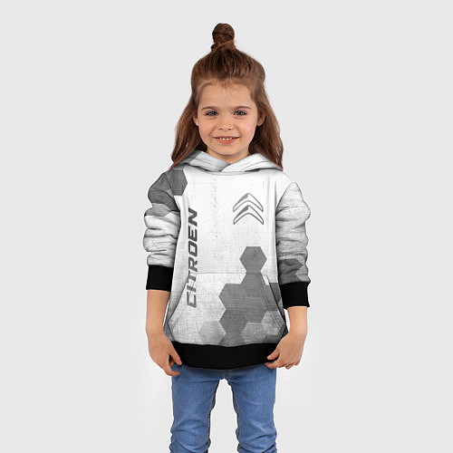 Детская толстовка Citroen - white gradient вертикально / 3D-Черный – фото 4