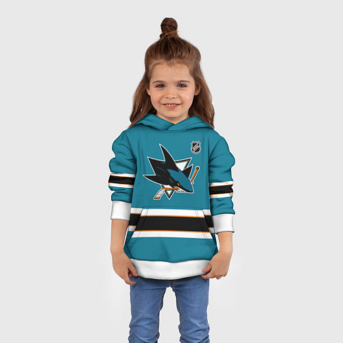 Детская толстовка Сан Хосе Шаркс хоккей / 3D-Белый – фото 4