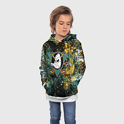 Толстовка-худи детская Anaheim Ducks NHL black, цвет: 3D-белый — фото 2