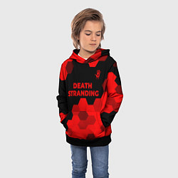 Толстовка-худи детская Death Stranding - red gradient посередине, цвет: 3D-черный — фото 2