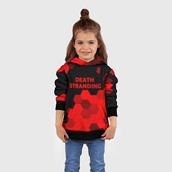 Толстовка-худи детская Death Stranding - red gradient посередине, цвет: 3D-черный — фото 2