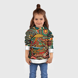 Толстовка-худи детская Цветной самурай, цвет: 3D-белый — фото 2
