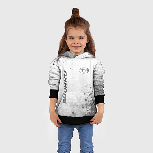 Детская толстовка Subaru - white gradient вертикально / 3D-Черный – фото 4