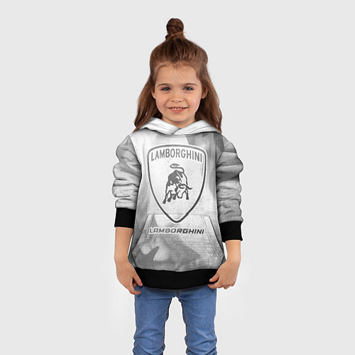 Детская толстовка Lamborghini - white gradient / 3D-Черный – фото 4