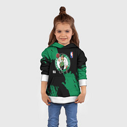 Толстовка-худи детская Бостон Селтикс баскетбольный клуб, цвет: 3D-белый — фото 2