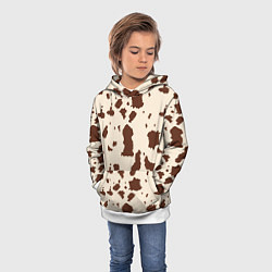 Толстовка-худи детская Коровьи пятна, цвет: 3D-белый — фото 2