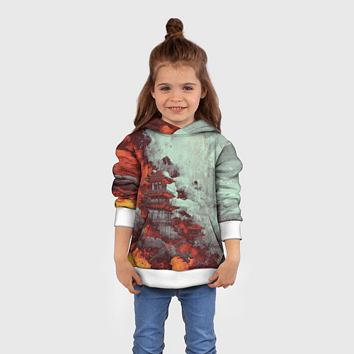 Детская толстовка Башня в облаках / 3D-Белый – фото 4