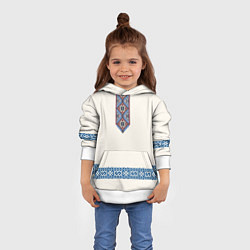 Толстовка-худи детская Обережник - вышиванка, цвет: 3D-белый — фото 2