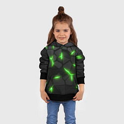 Толстовка-худи детская Зеленая неоновая броня, цвет: 3D-черный — фото 2