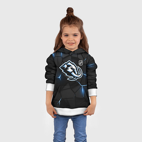 Детская толстовка Юта Маммот - НХЛ хоккей / 3D-Белый – фото 4
