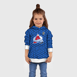 Толстовка-худи детская Колорадо Эвеланш - синие соты, цвет: 3D-белый — фото 2