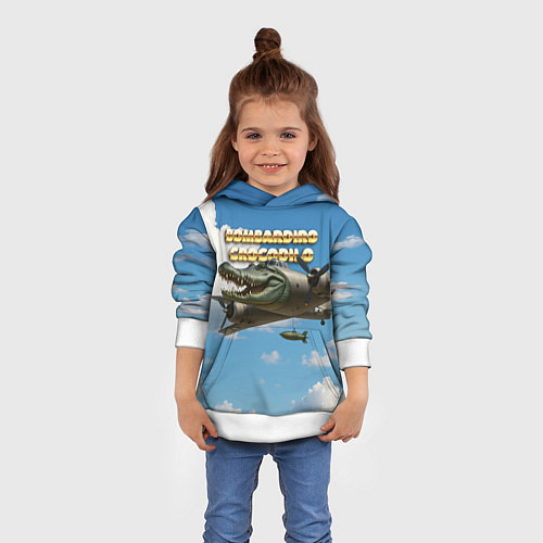 Детская толстовка Bombardino Crocodillo мем / 3D-Белый – фото 4