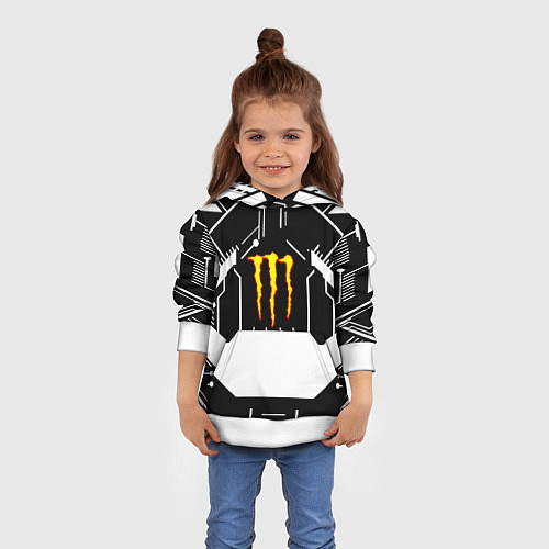 Детская толстовка Monster energy geometry / 3D-Белый – фото 4