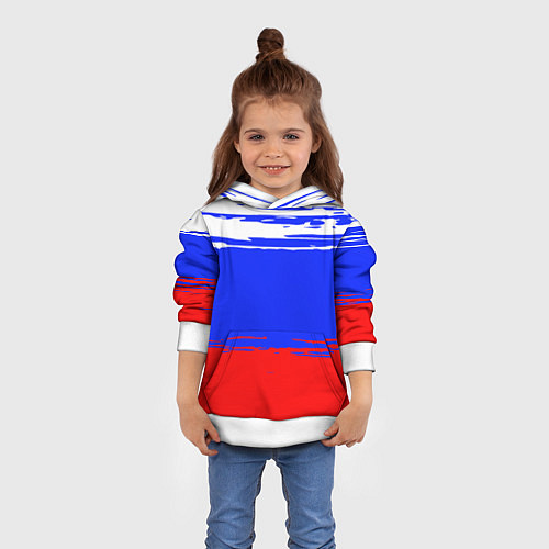 Детская толстовка Патриот - флаг / 3D-Белый – фото 4