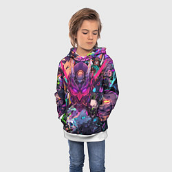 Толстовка-худи детская Стиль Cyberpunk, цвет: 3D-белый — фото 2