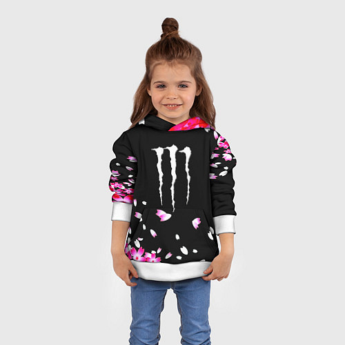Детская толстовка Monster energy sakura / 3D-Белый – фото 4