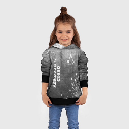 Детская толстовка Assassins Creed - grey gradient вертикально / 3D-Черный – фото 4