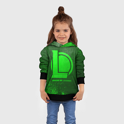 Детская толстовка League of Legends - green gradient / 3D-Черный – фото 4
