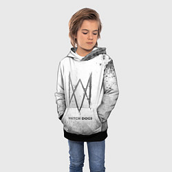 Толстовка-худи детская Watch Dogs - white gradient, цвет: 3D-черный — фото 2