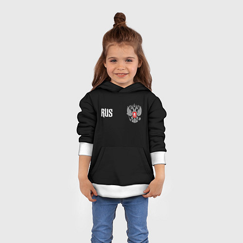 Детская толстовка Россия три полоски / 3D-Белый – фото 4