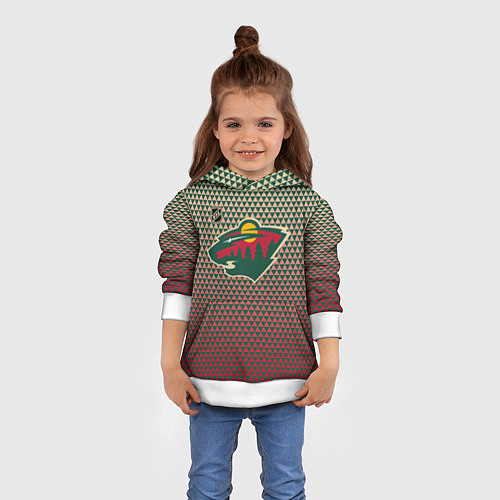 Детская толстовка Миннесота Уайлд - геометрический градиент / 3D-Белый – фото 4