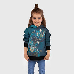 Толстовка-худи детская Попугай акварельный - big picture, цвет: 3D-черный — фото 2