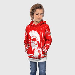 Толстовка-худи детская Спартак - воин спарты, цвет: 3D-белый — фото 2
