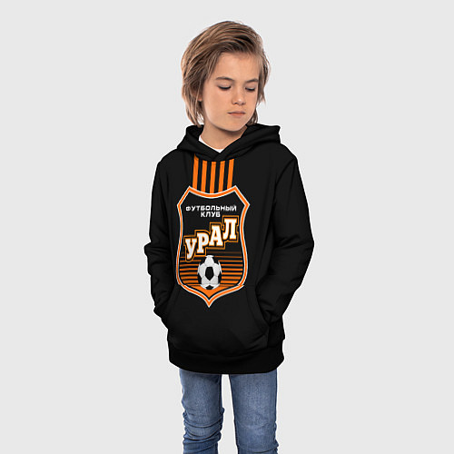 Детская толстовка ФК Урал - полоски / 3D-Черный – фото 3