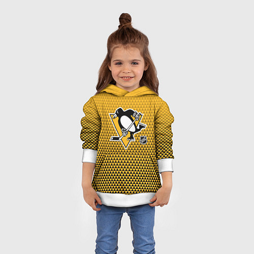 Детская толстовка Питтсбург Пингвинз - черный и желтый / 3D-Белый – фото 4
