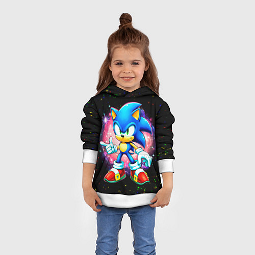 Детская толстовка Sonic in space / 3D-Белый – фото 4