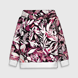 Детская толстовка Чёрно-розовый стилизованный цветочный