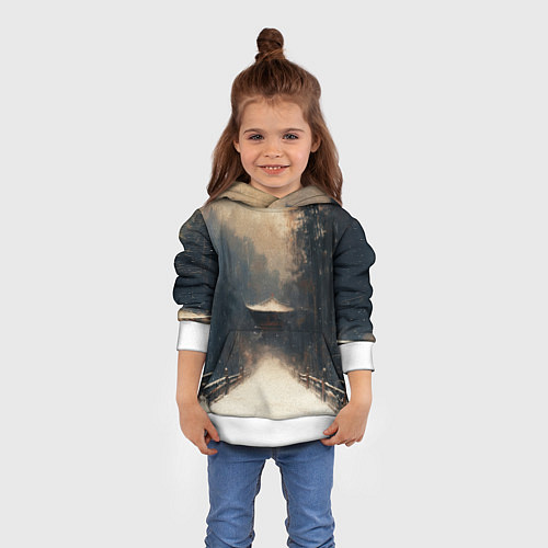 Детская толстовка Дорога к Японскому храму / 3D-Белый – фото 4