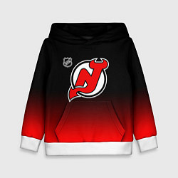 Толстовка-худи детская Нью Джерси Девилз - градиент, цвет: 3D-белый