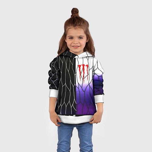 Детская толстовка Monster energy steel / 3D-Белый – фото 4