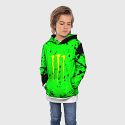 Толстовка-худи детская Monster energy кислотные брызги, цвет: 3D-белый — фото 2