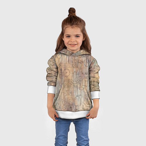 Детская толстовка Стимпанк элементы / 3D-Белый – фото 4