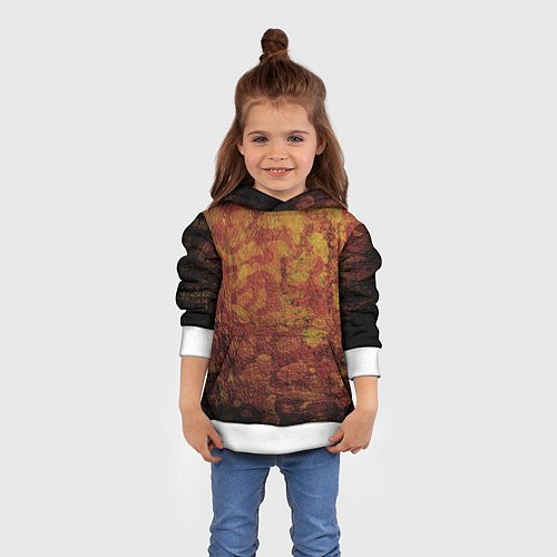 Детская толстовка Абстракция - desert camouflage / 3D-Белый – фото 4