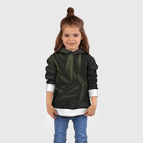 Детская толстовка Абстракция - green triangles / 3D-Белый – фото 4