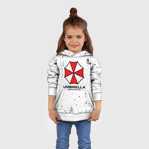Детская толстовка Umbrella - white dirt / 3D-Белый – фото 4