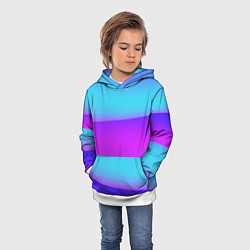 Толстовка-худи детская Неоновый прилив, цвет: 3D-белый — фото 2