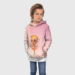 Толстовка-худи детская Балерина капучино ии мем, цвет: 3D-белый — фото 2