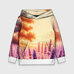 Толстовка-худи детская Поле цветочное, цвет: 3D-белый