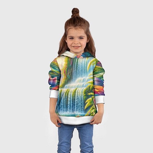 Детская толстовка Каскадный водопад / 3D-Белый – фото 4