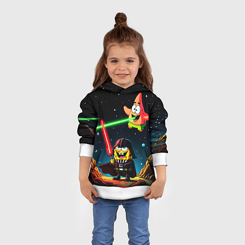 Детская толстовка Спанч Боб и Патрик в космосе / 3D-Белый – фото 4