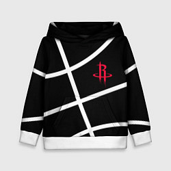 Детская толстовка Хьюстон Рокетс - текстура черного мяча