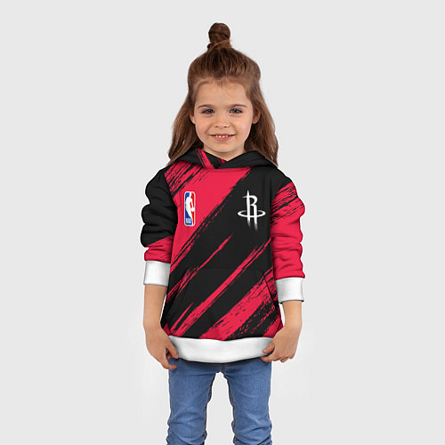 Детская толстовка Хьюстон Рокетс - цвета команды / 3D-Белый – фото 4